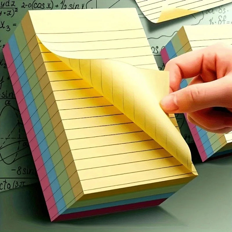 One 200 four-color horizontal line post-note note paper for students' office large sticky notes - self-adhesive A7 notepad